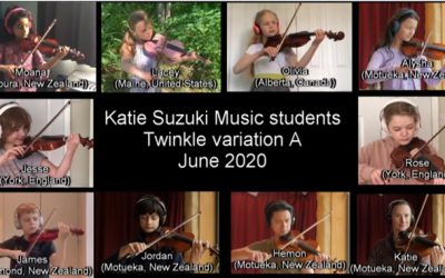 Violin playalong concert video Twinkle var A (June 2020)